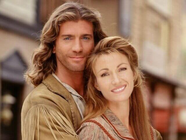 Joe Lando com Jane Seymour em Dra. Quinn, a Mulher que Cura Joe Lando com Jane Seymour em Dra. Quinn, a Mulher que Cura
