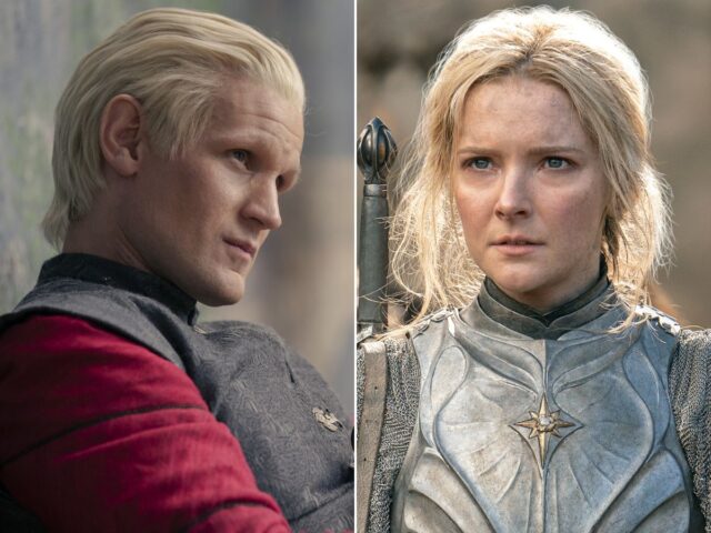 Matt Smith em A Casa do Dragão; Morfydd Clark em Os Anéis de Poder Matt Smith em A Casa do Dragão; Morfydd Clark em Os Anéis de Poder