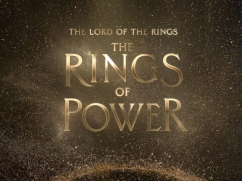 Logotipo de Os Anéis de Poder (The Rings of Power) na vinheta da série