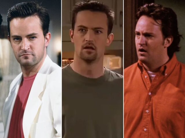 O ator Matthew Perry durante três fases em Friends O ator Matthew Perry durante três fases em Friends
