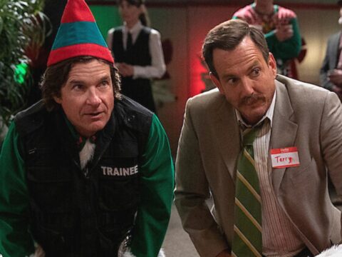 Jason Bateman (à esq.) com Will Arnett em Murderville de Natal Jason Bateman (à esq.) com Will Arnett em Murderville de Natal