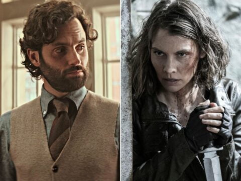 Penn Badgley em Você; Lauren Cohan em The Walking Dead Penn Badgley em Você; Lauren Cohan em The Walking Dead