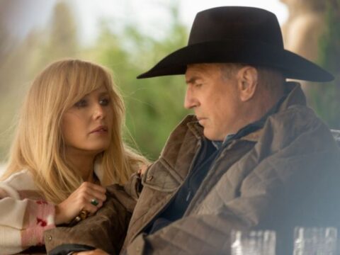 Kelly Reilly com Kevin Costner na 5ª temporada de Yellowstone