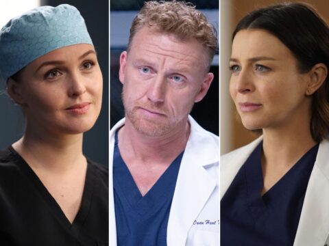 Camilla Luddington (à esq.), Kevin McKidd e Caterina Scorsone em Grey's Anatomy Camilla Luddington (à esq.), Kevin McKidd e Caterina Scorsone em Grey's Anatomy