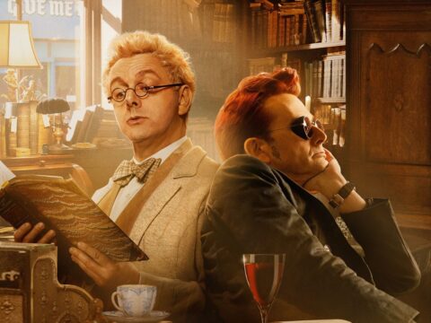 Michael Sheen e David Tennant em cartaz de Good Omens 2