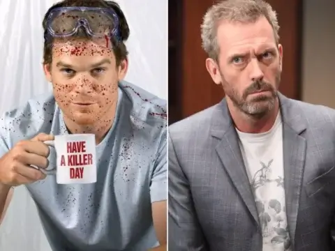 Michael C. Hall em Dexter (à esq.); Hugh Laurie em House