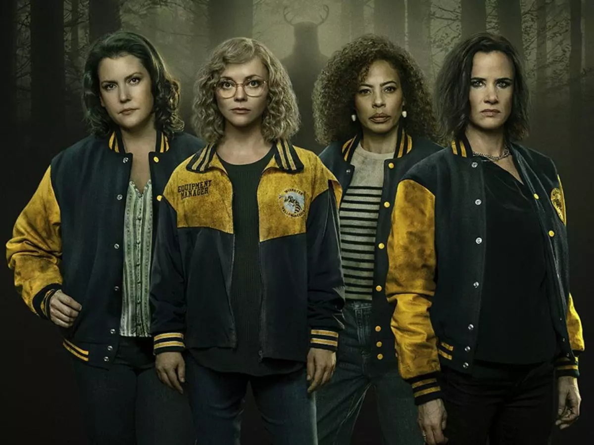 Pôster da série Yellowjackets; elenco feminino