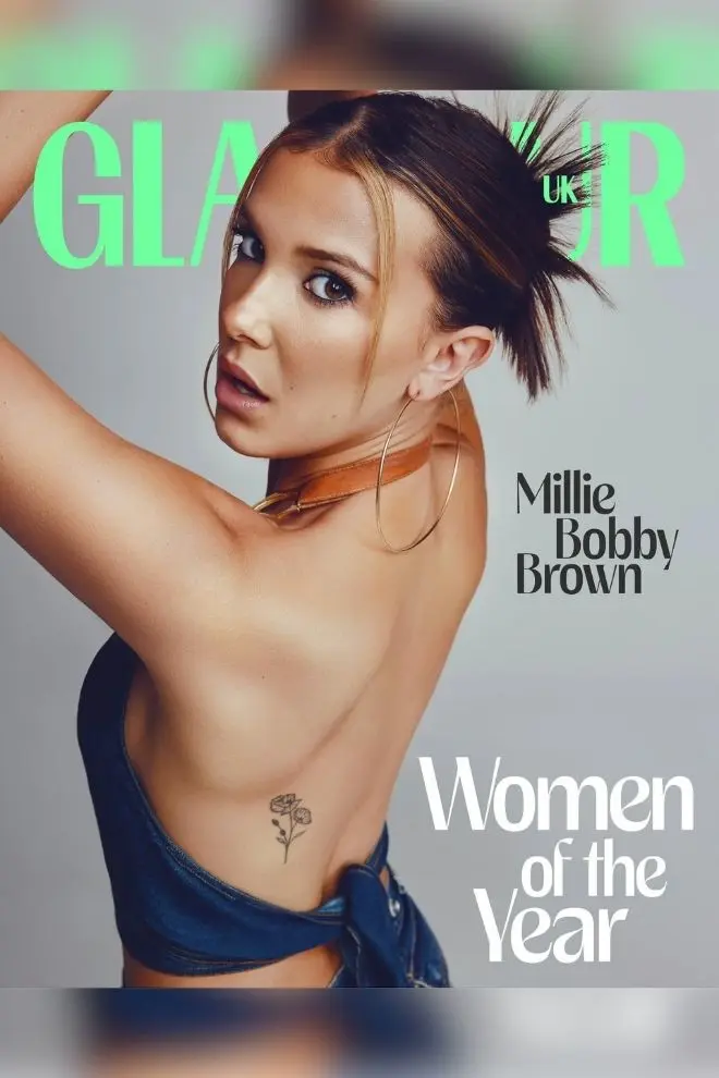 Capa da revista Glamour com Millie Bobby Brown
