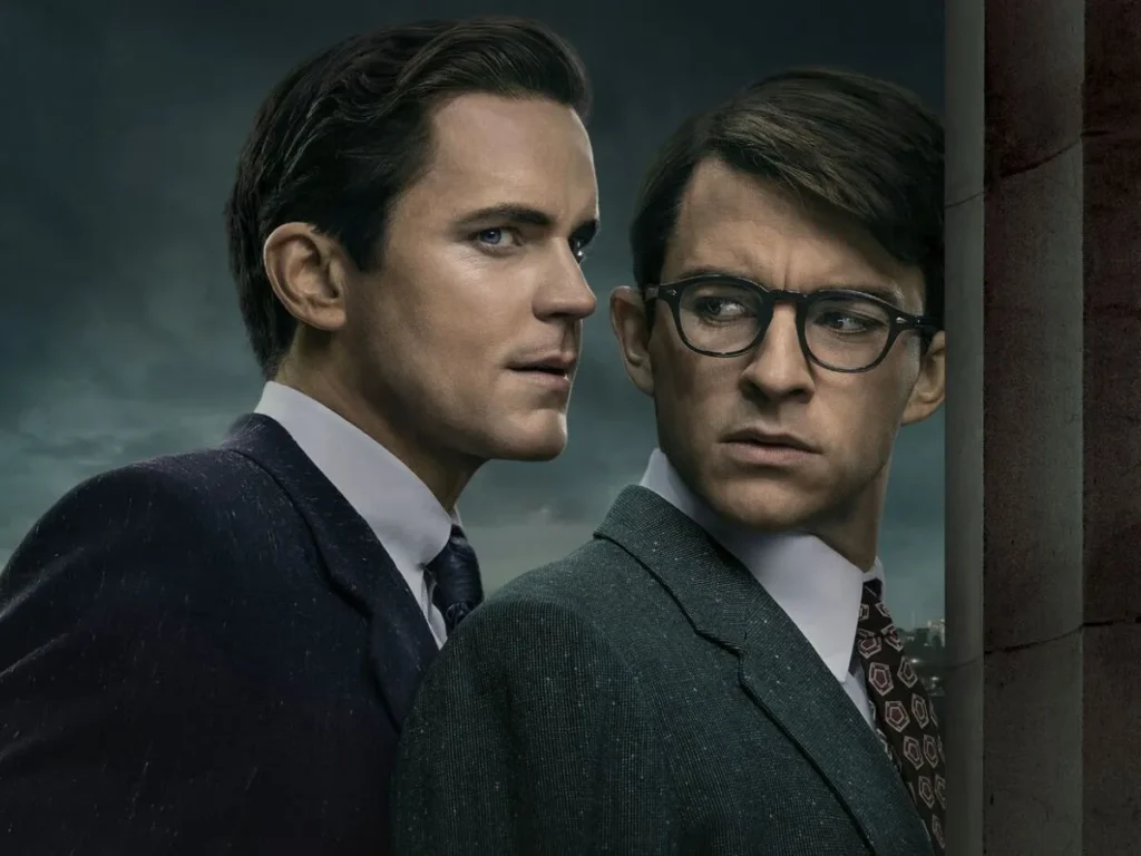 Matt Bomer (à esq.) e Jonathan Bailey em pôster de Companheiros de Viagem