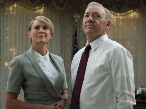 Robin Wright com Kevin Spacey em House of Cards