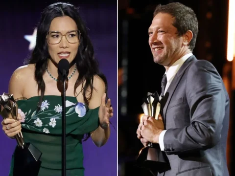 Ali Wong (Treta) e Ebon Moss-Bachrach (O Urso) no Critics Choice de 2024