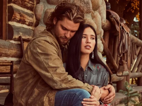 Luke Grimes com Kelsey Asbille em Yellowstone