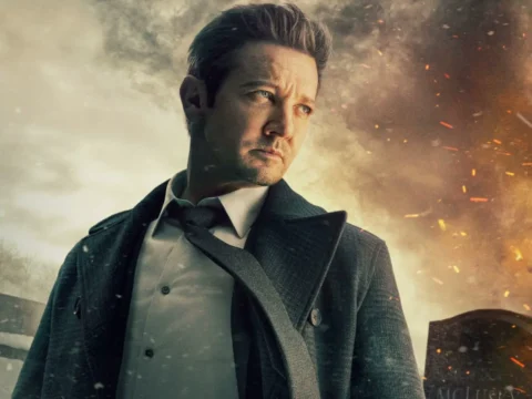 Jeremy Renner em cartaz da 3ª temporada de Mayor of Kingstown