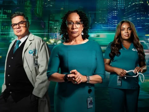 Oliver Platt, S. Epatha Merkerson e Marlyne Barrett em pôster de Chicago Med