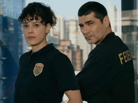 Maeve Jinkings com Rômulo Braga em DNA do Crime Maeve Jinkings com Rômulo Braga em DNA do Crime