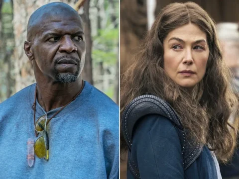 Terry Crews em Tales of The Walking Dead; Rosamund Pike em A Roda do Tempo