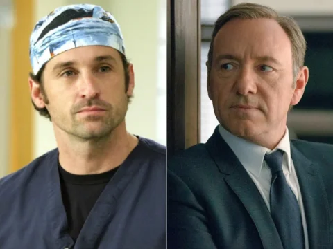 Patrick Dempsey em Grey's Anatomy (à esq.); Kevin Spacey em House of Cards Patrick Dempsey em Grey's Anatomy (à esq.); Kevin Spacey em House of Cards