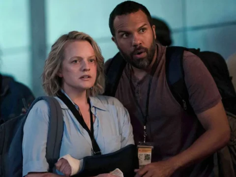 Elisabeth Moss com O-T Fagbenle em The Handmaid's Tale Elisabeth Moss com O-T Fagbenle em The Handmaid's Tale