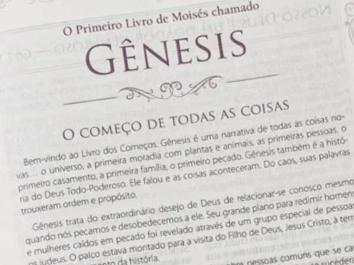 Página do livro de Gênesis