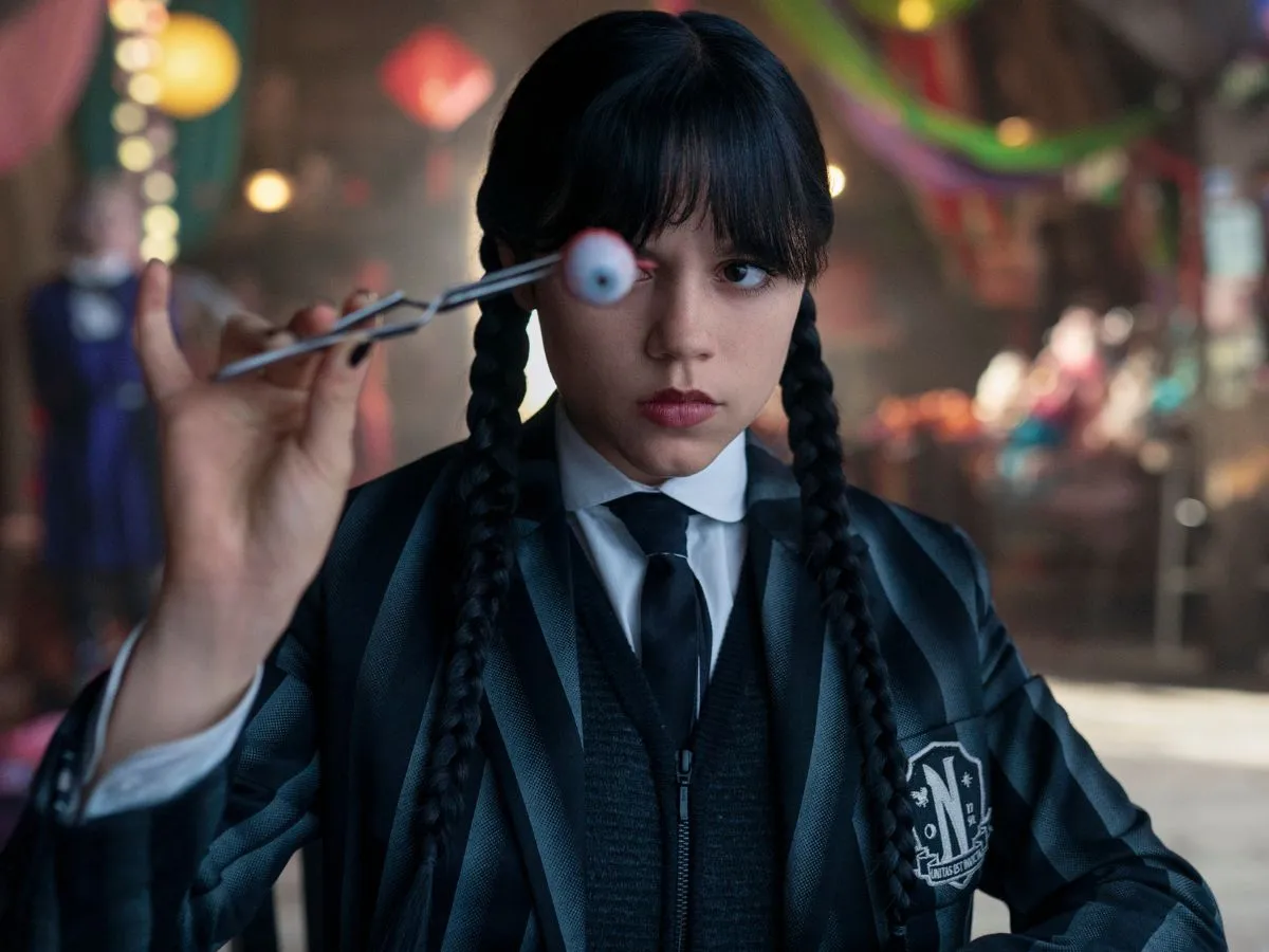Jenna Ortega na 2ª temporada de Wandinha