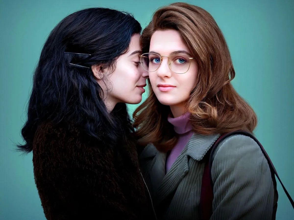 Gaia Girace (à esq.) com Margherita Mazzucco em My Brilliant Friend