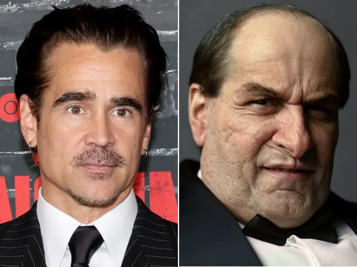 Colin Farrell transformado em Pinguim; vitória no Emmy
