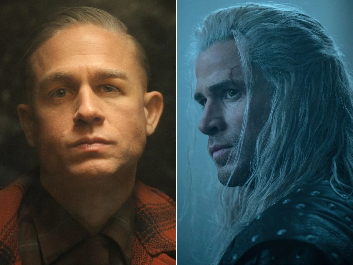 Charlie Hunnam em Monstro (à esq.); Liam Hemsworth em The Witcher