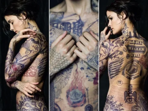 Jaimie Alexander toda tatuada para a série Ponto Cego Jaimie Alexander toda tatuada para a série Ponto Cego