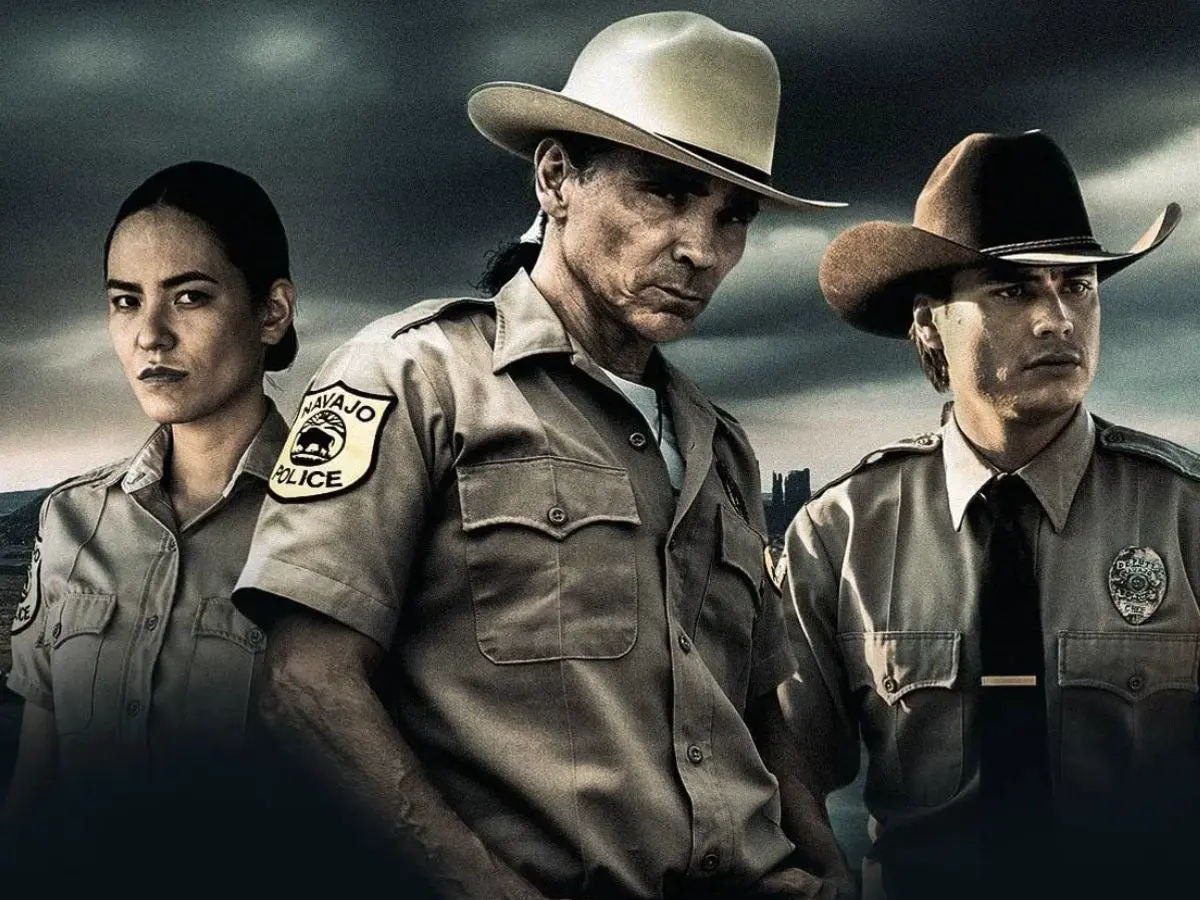 Pôster de Dark Winds com o trio protagonista