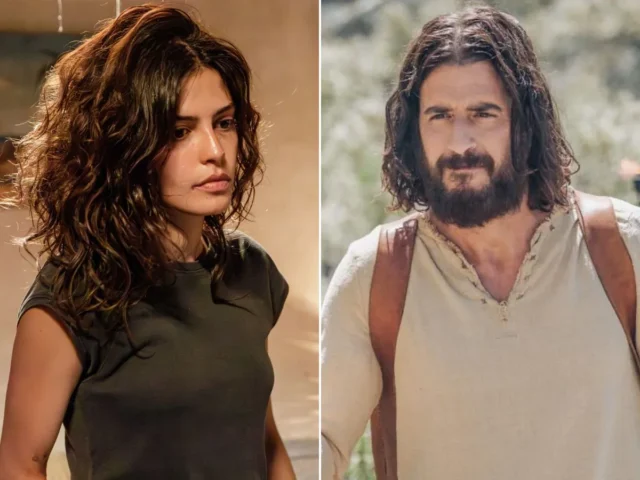 Julia Dalavia em Dias Perfeitos; Jonathan Roumie em The Chosen Julia Dalavia em Dias Perfeitos; Jonathan Roumie em The Chosen