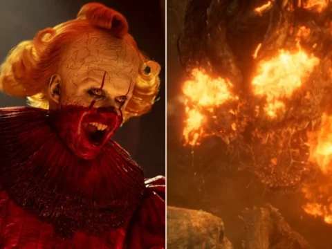 Palha&ccedil;o Pennywise em Derry; Devorador de Mentes em Stranger Things