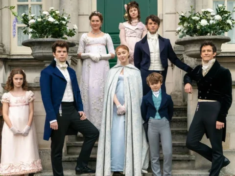 Fam&iacute;lia Bridgerton no come&ccedil;o da hist&oacute;ria contada na s&eacute;rie