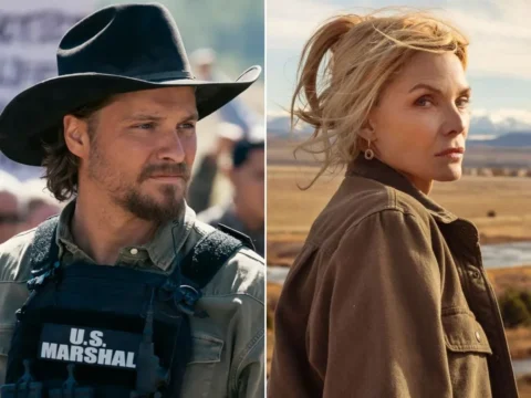 Cenas de Marshals (&agrave; esq.) e Madison, spin-offs de Yellowstone