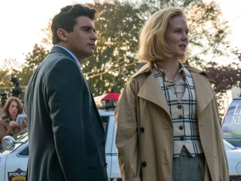 Jake Cannavale com Rosy McEwen em Scarpetta