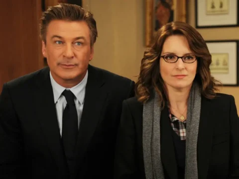 Alec Baldwin com Tina Fey na sitcom 30 Rock