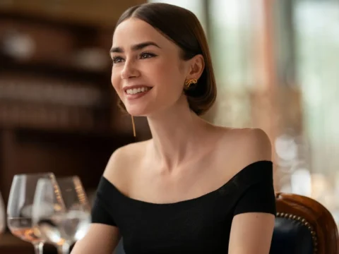 Lily Collins em cena de Emily em Paris