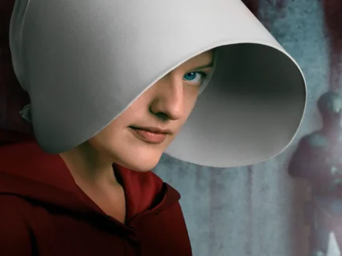 Elisabeth Moss em cartaz de The Handmaid's Tale