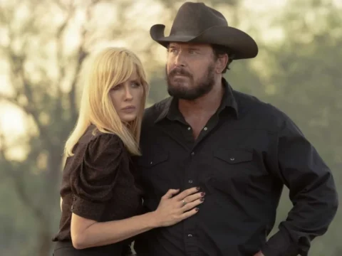 Kelly Reilly e Cole Hauser em cena de Rancho Dutton