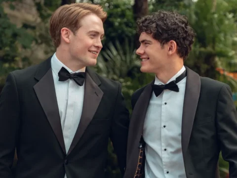 Kit Connor com Joe Locke em Heartstopper Para Sempre Kit Connor com Joe Locke em Heartstopper Para Sempre
