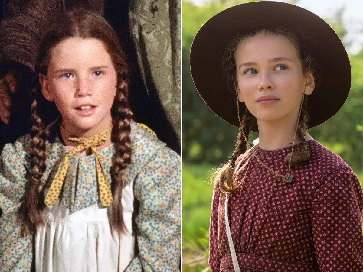 Melissa Gilbert em Os Pioneiros (à esq.); Alice Halsey em Uma Casa na Pradaria